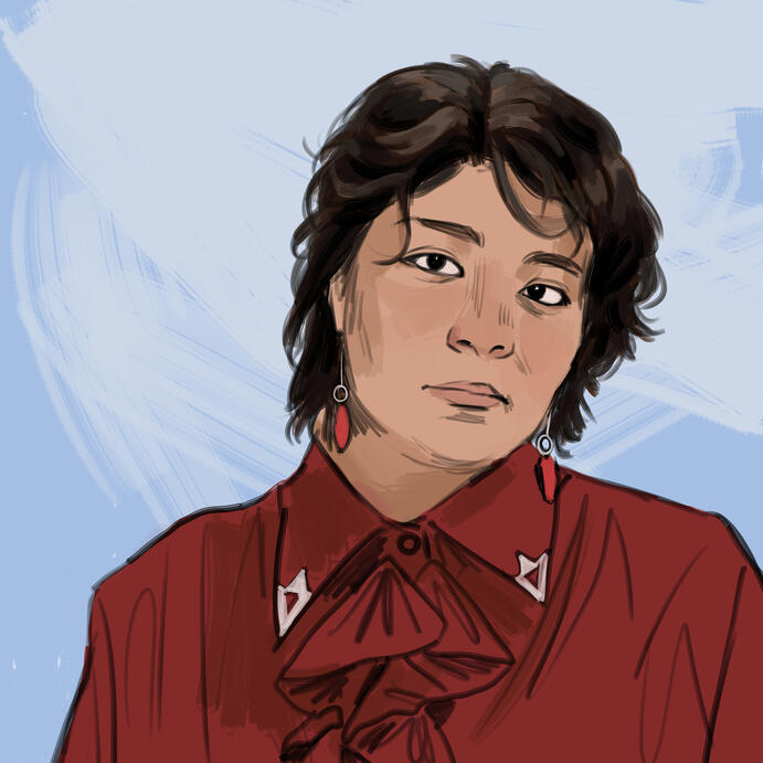 A sketch portrait of Jonah Ruiz Lopez